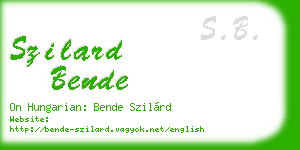szilard bende business card